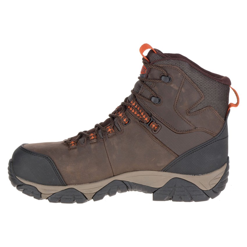 Bottes de Securite Merrell Phaserbound Mid Waterproof Comp Toe Chocolat Homme | W.R.HTFO